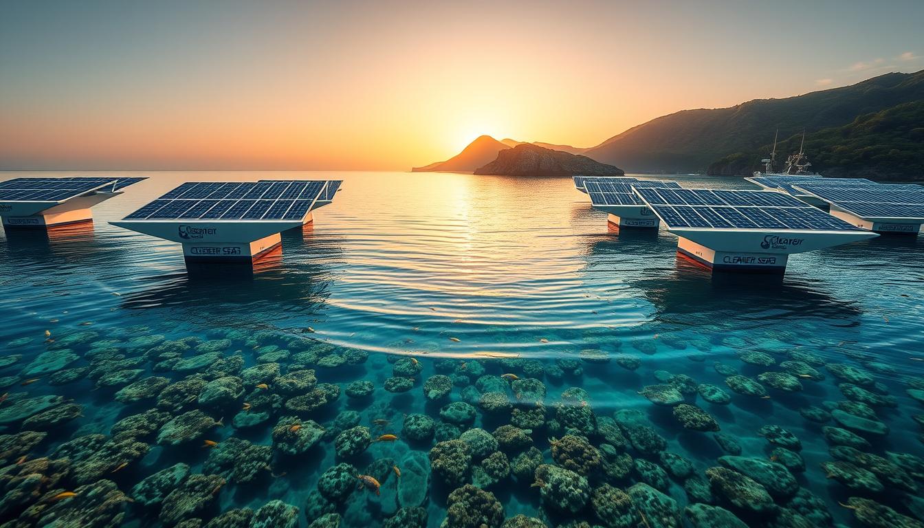 Floating solar farms for marine conservation