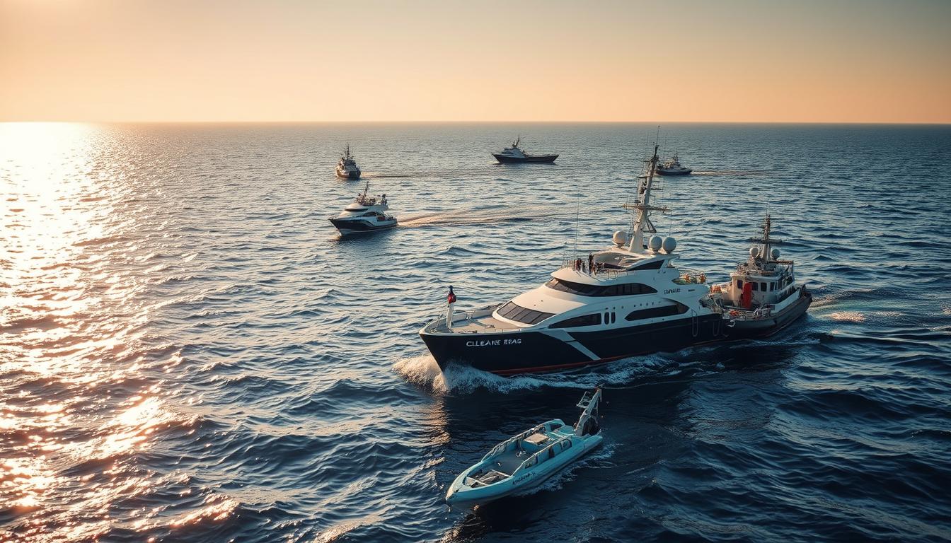 Ocean Cleanup project in action